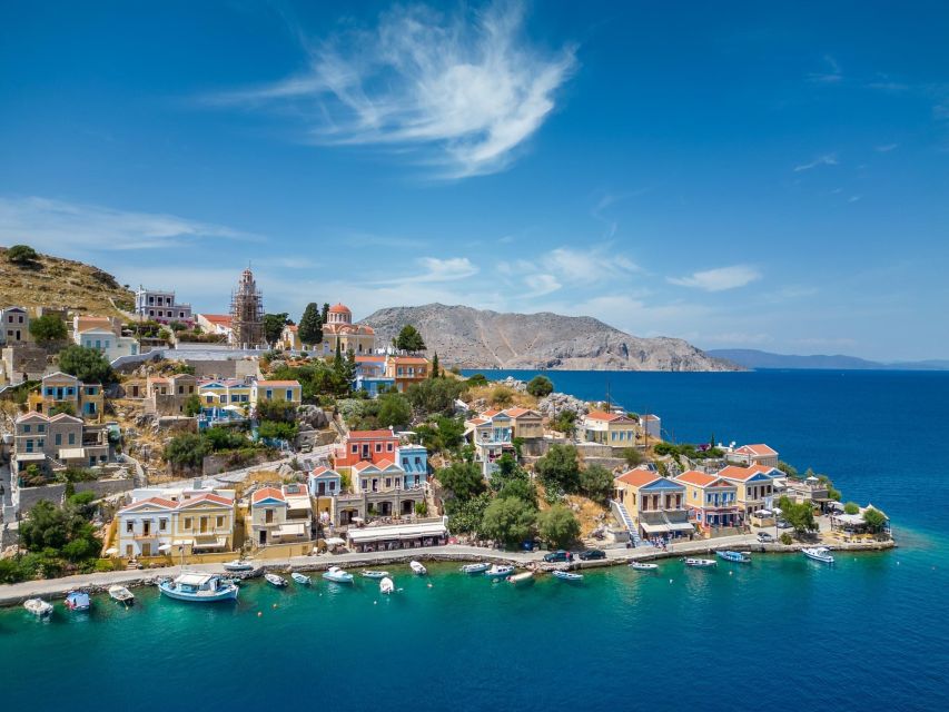 Rhodes: High-Speed Boat to Symi Island & Saint George's Bay - Eating in Symi: shrimp, ouzo, and waterfront tables