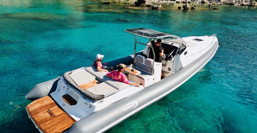 Rhodes: Luxury RIB All-Inclusive Swimming Cruise to 3 Bays - The boat, music, and open bar