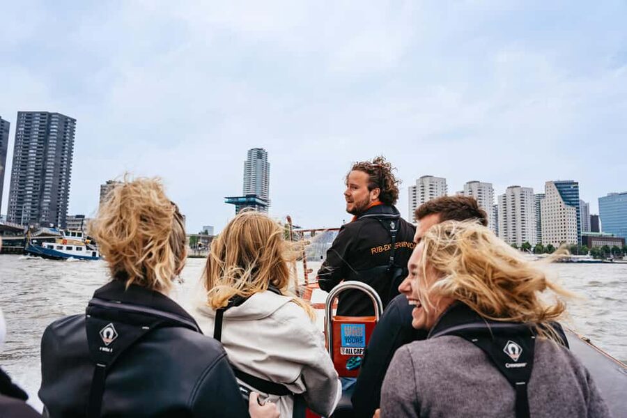 RIB Speedboat Sightseeing Cruise - Leaving central Rotterdam on the Maas