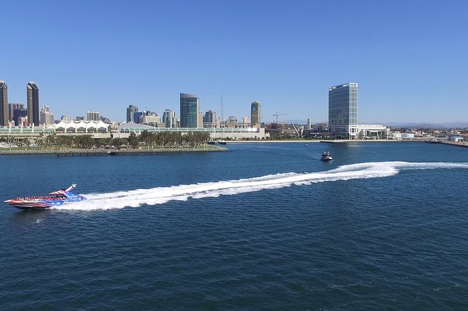 San Diego Bay Jet Boat Ride - USS Midway, the Embarcadero, and San Diego’s skyline