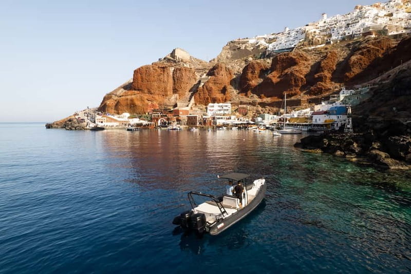Santorini: half day exclusive speedboat cruise - The Sunset Return to Ammoudi