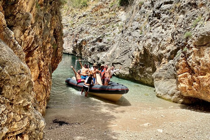 Secret Blue Gem Cave & Grama Bay Boat Tours Vlore - Bristani Bay offers a calmer swimming stop