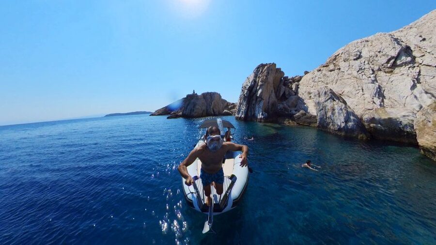 Skiathos: Private Day Cruise with a Speed Boat around island - The Dark and Blue Cave coastline
