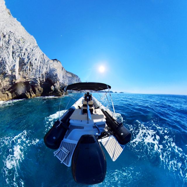 Skiathos: Private Lalaria Beach and Caves Speedboat Tour - Entering the Dark Cave by boat