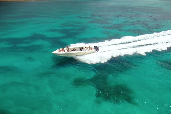 Speed Boat & Snorkeling Tour Pinel & Tintamarre Islands for CRUISE SHIP GUESTS - Maho Beach and aircraft overhead