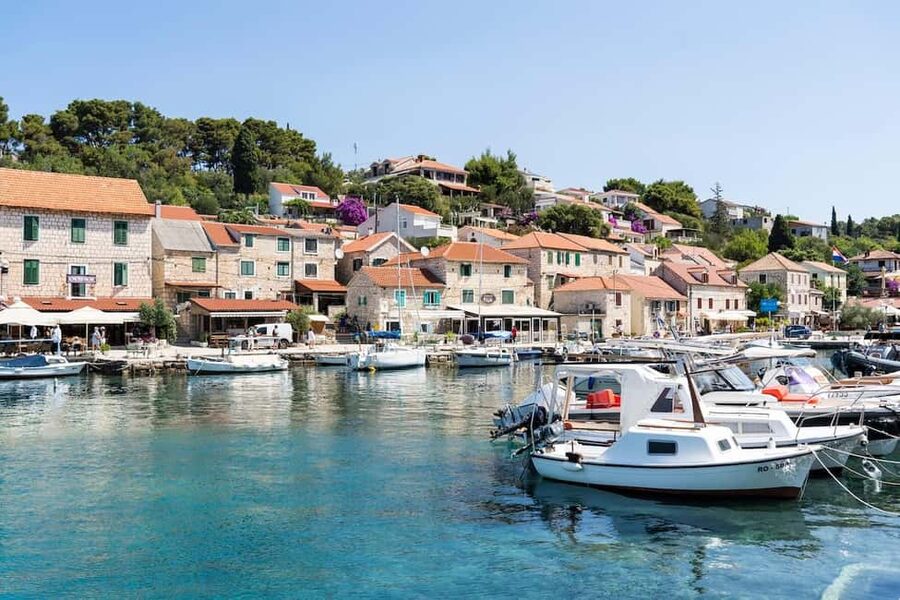 Split: Blue Lagoon, Trogir & Solta Speedboat Tour - One useful hour in medieval Trogir