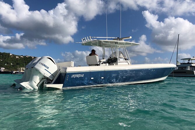 St Thomas Full-Day Boat Rental 37' Intrepid Powerboat - Snorkeling around St. John and Maho Bay