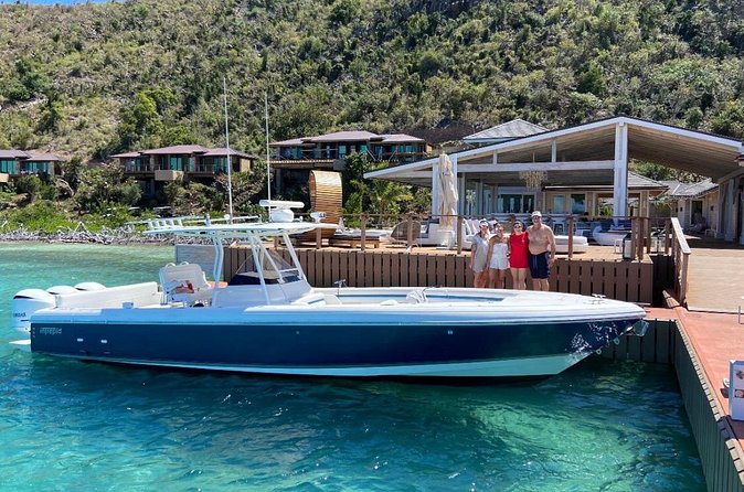 St Thomas Full-Day Boat Rental 37' Intrepid Powerboat - The boat, space, and comfort for groups of 12