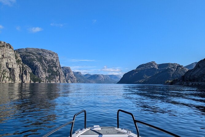 Stavanger: Guided Lysefjord Safari on Speedboat - Pulpit Rock from the water