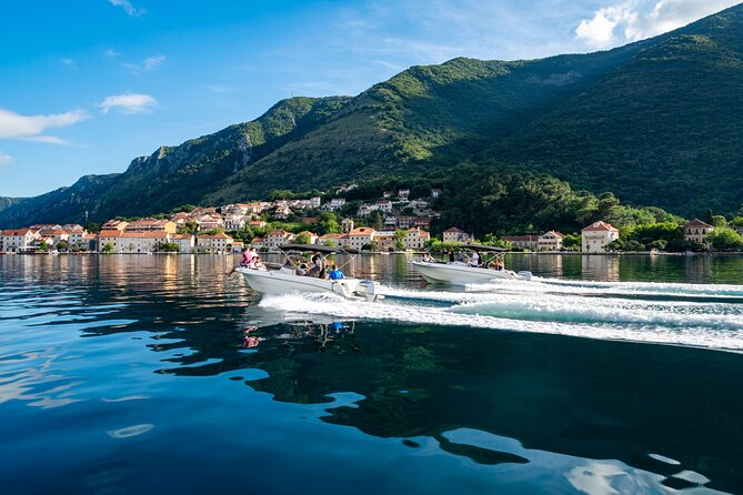 The Grand Boka Tour:Blue Cave, Lady of the Rocks & Submarine Base - Passing Perast, a postcard with real character