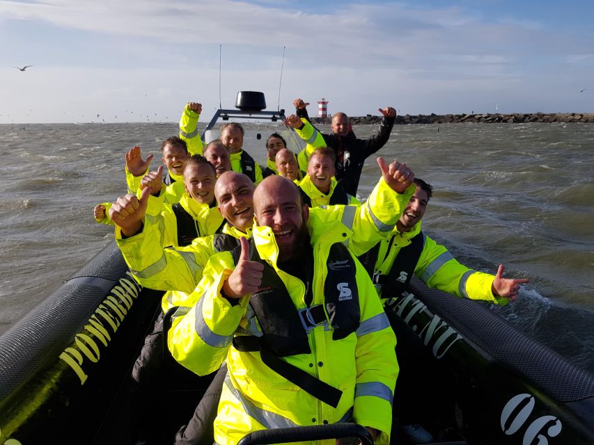 The Hague: Powerboat Tour Scheveningen - Leaving Scheveningen Harbor at 7 km/h