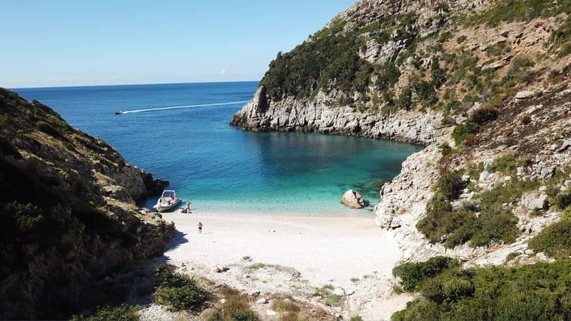 Vlore: Haxhi Ali Cave and Dafina Cave Speedboat Tour - Cruising beside Karaburun’s limestone cliffs