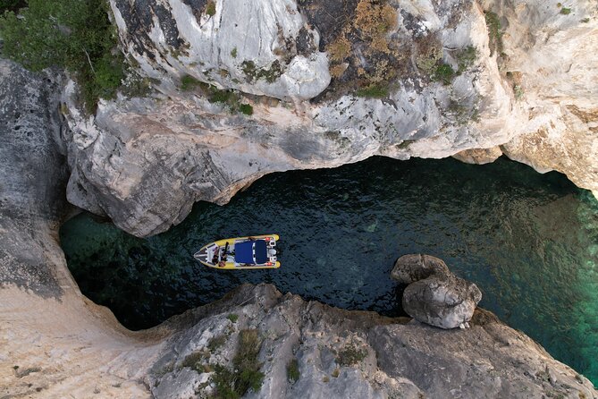 Vlore Private Boat Tour Blue Cave & Grama Bay Adventure - Smuggler’s Canyon and Inglezi Bay stay close to the water