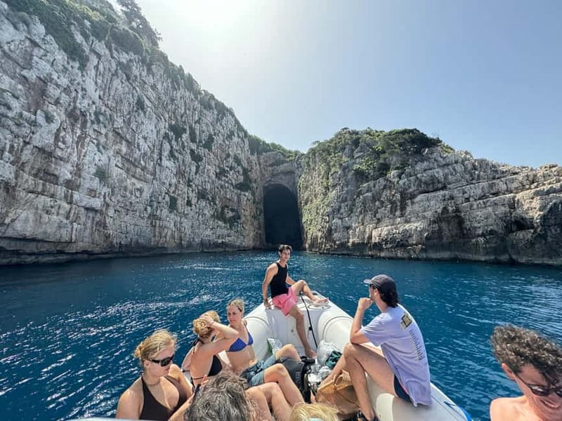 Vlore: Sazan Island, Haxhi Ali Cave & Karaburun by Speedboat - Sazan Island: military ruins beside clear water