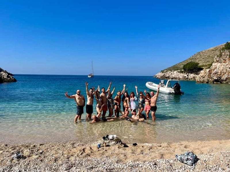 Vlore: Secret Blue Gem Cave and Grama Bay Tour by Speed Boat - Dafina Bay and its colorful cave
