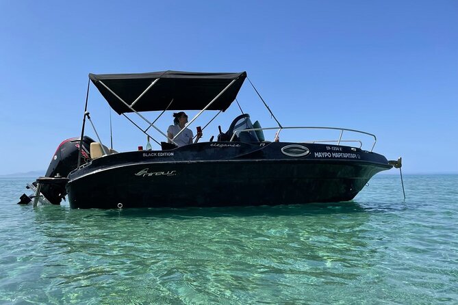 Zakynthos Private Tour in Black Elegance Luxury Speedboat - Navagio Beach, famous but closed to landings